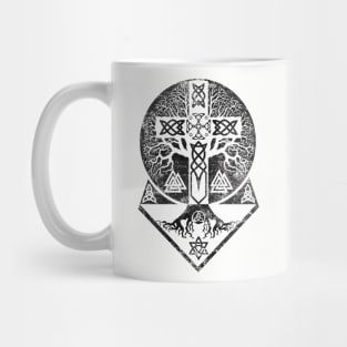 Tree of life  -Yggdrasil  and Celtic Cross Mug